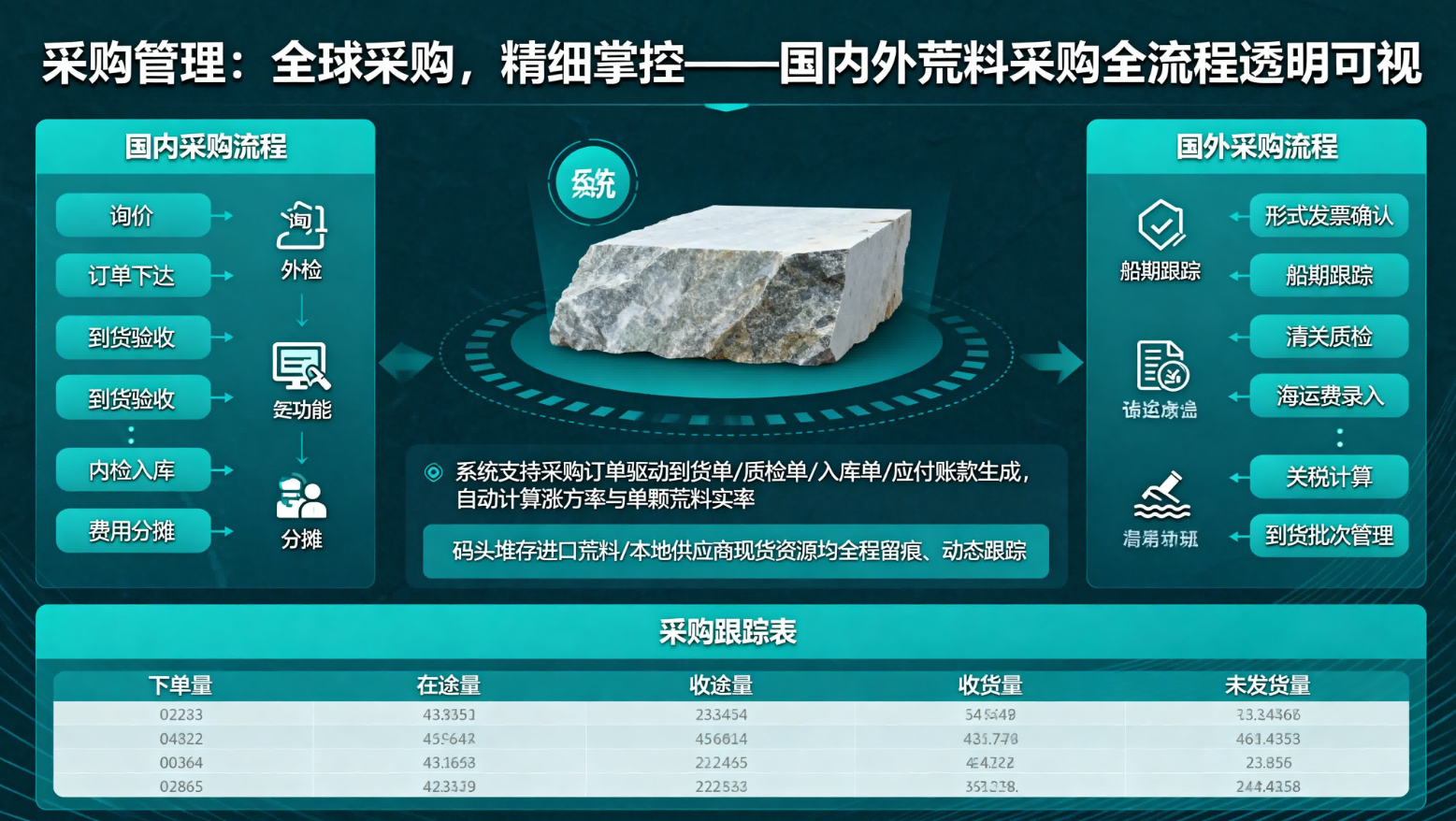 采购订单 荒料采购与质检流程